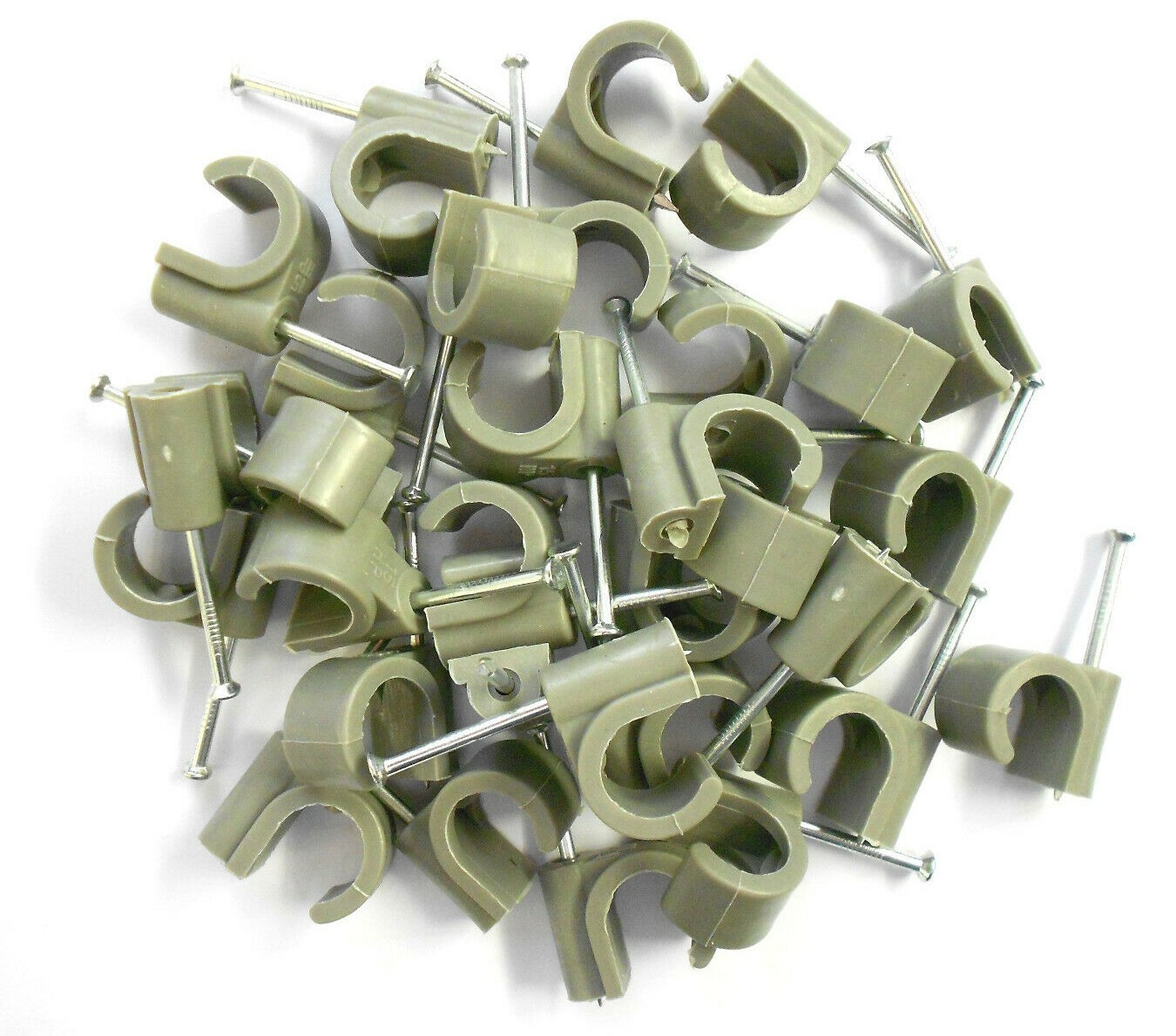 HEP2O 15mm Pipe Clips, Nail in Cable Type (Qty: 100) Grey - FREE POST & VAT INC