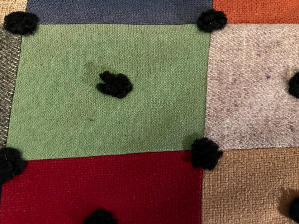 ANTIGUA COLCHA HECHA A MANO AMERICANA COLCHA MULTICOLOR BLOQUE ENVÍO GRATUITO Foto 4 de 4