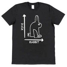 Duck Rabbit T-Shirt Funny Novelty Tee Unisex Adult Teen Cotton Regular or Fitted
