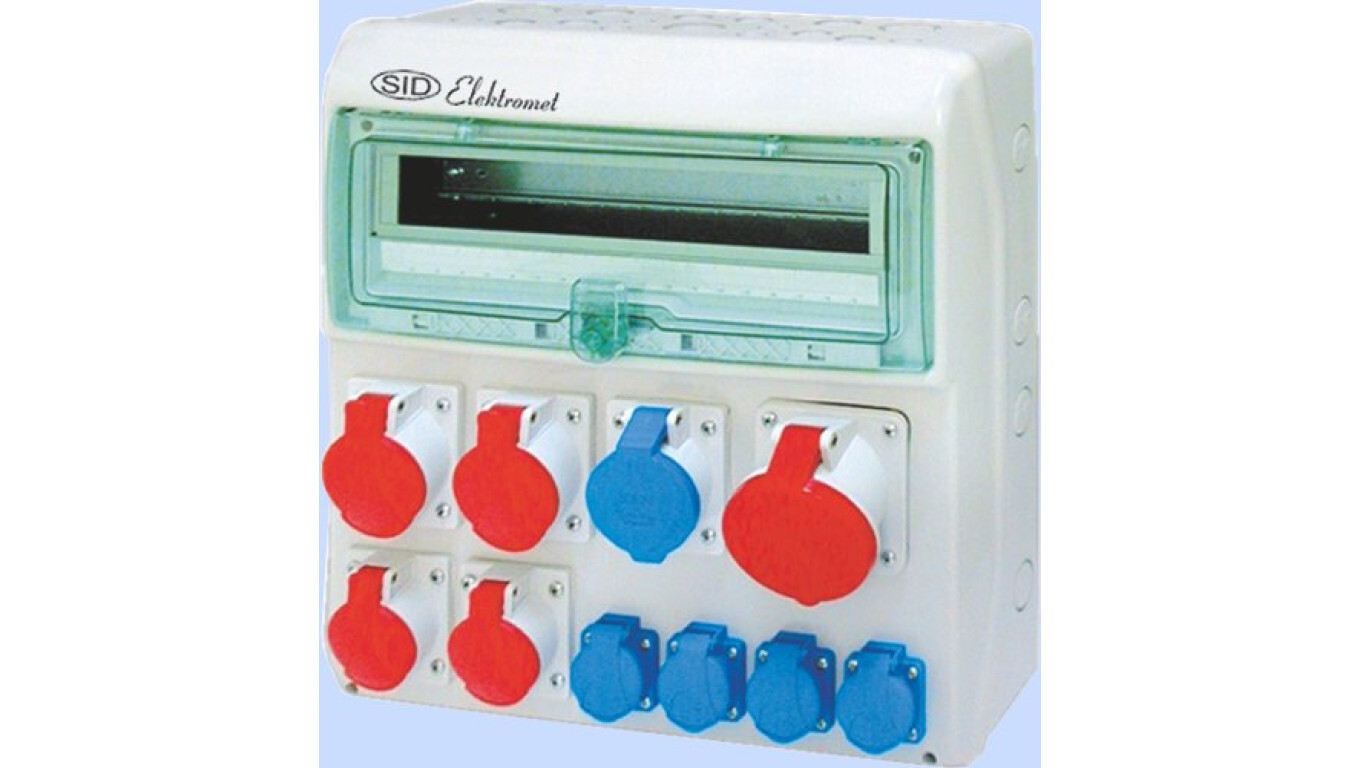 Construction switchgear 18 modules (1x 5P / 63A 2x 5P / 32A 2x 5P / 16A)  /T2UK