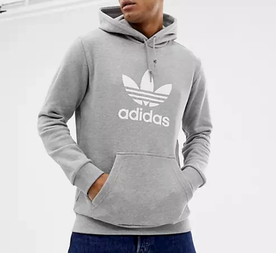 NEW MEN'S ADIDAS ORIGINALS TREFOIL HOODIE ~SIZE 2XL #DT7963 GRAY  889139064738 | eBay