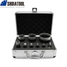 9units Diamond Core Drill Bits Set Hole Saw Drilling for Ceramic Tile Marble