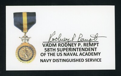 Vice Admiral Rodney P. Rempt Hand Signed 3x5 Index IMAGE Card E23324