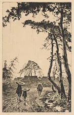 MARTIN LEWIS : Clearing Rain, Evening, Japan : Archival Art Print