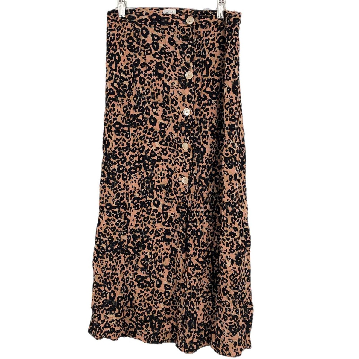 Wilfred Beige and Black Animal Print Maxi Skirt Versatile All