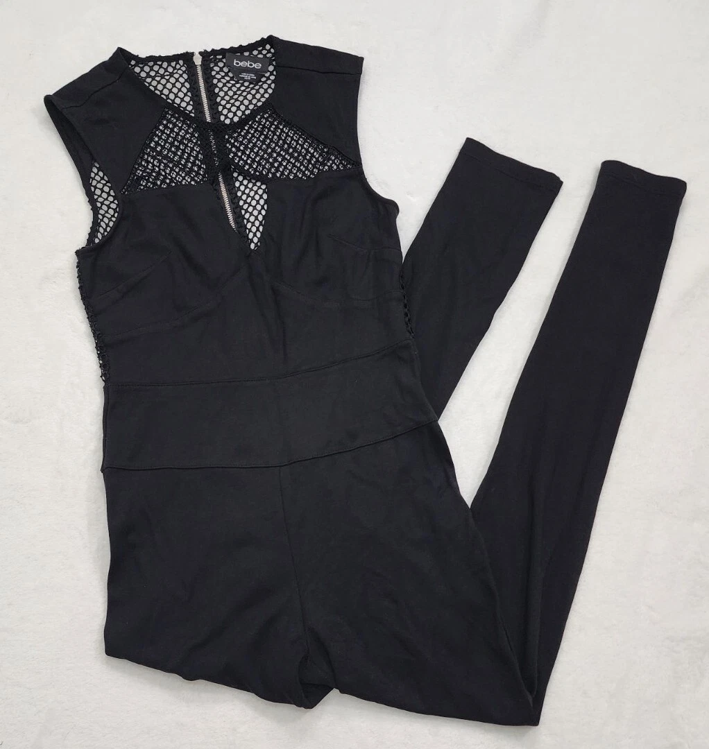 Fishnet jumpsuit black sales