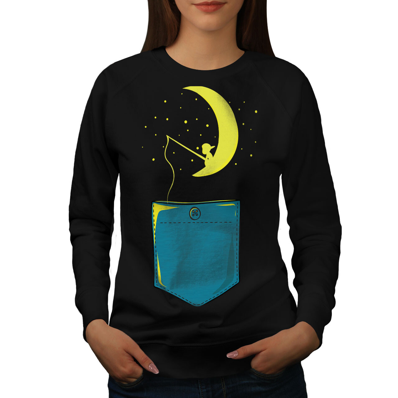 Sudadera Wellcoda Moon Star Pesca Moda Mujer