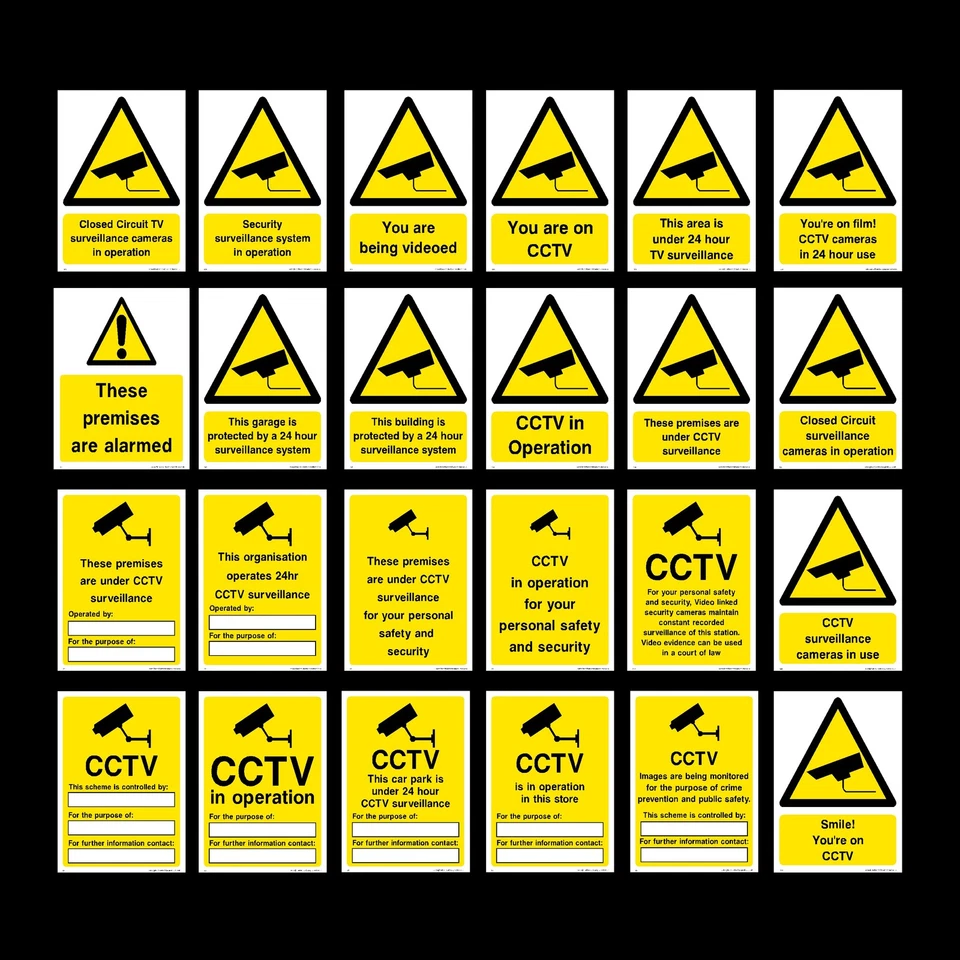 HEALTH&SAFETYDIRECT CCTV / 24hr / Surveillance / Camera / Security / Videoed - Plastic Sign, Sticker