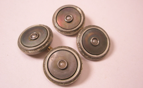 Seed & MOP ROLLED GOLD PLATE Double Sided Vintage LARTER & SONS Cuff Links d22 - Picture 4 of 5
