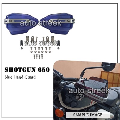 Passend für Royal Enfield Shotgun 650  Töntes blaues Handschutz-Set .