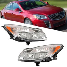 For Buick Regal 2011 2012 2013 LH+RH Headlights Headlamps Clear Lens Halogen