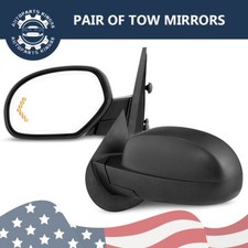 Pair Tow Mirror For 07-13 Chevy Silverado 1500 Power Heated Arrow Turn Signals