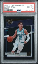 LaMelo Ball 2020-21 Clearly Donruss Gold PSA 10 #87 Hornets RC Rookie