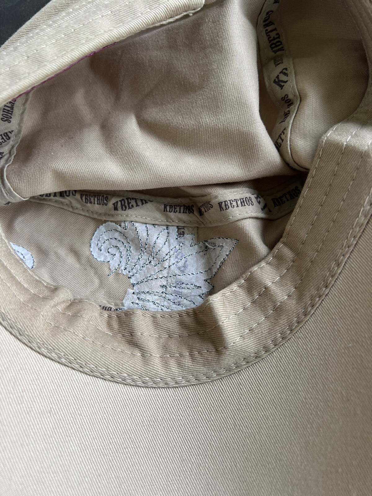 KBETHOS Beaded Cross Hat Khaki