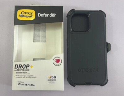 New OtterBox Defender Case with Holster Case For iPhone 15 Pro Max Black