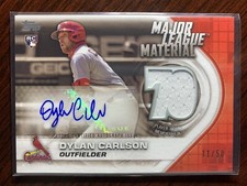 2021 Topps Series 2 Dylan Carlson Major League Material Auto Jersey Gold /50 RC