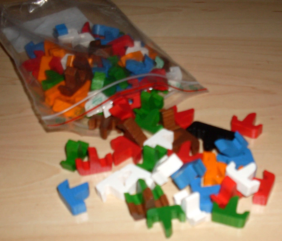 Siedler von Catan Viking Figuren Seefahrer aus Holz Wiking Schiffe Steine Neu