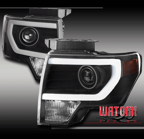 FOR 09-14 FORD F-150 F150 PICKUP DRL LED BAR PROJECTOR HEADLIGHT HEADLAMP BLACK - Picture 1 of 4