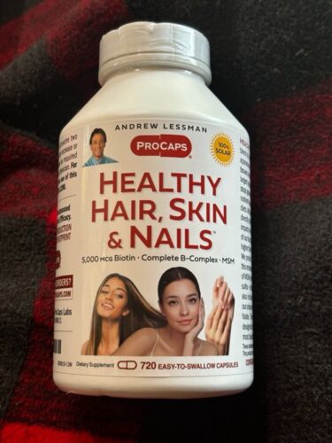 Andrew Lessman Hair Skin & Nails 5,000 MCG Biotin 720 Capsules Exp. 06/30/2027