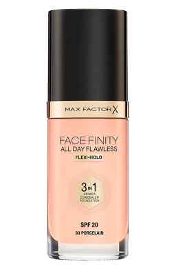 2x Max Factor FACEFINITY All Day Flawless Foundation - 30 PORCELAIN 30mL NEW