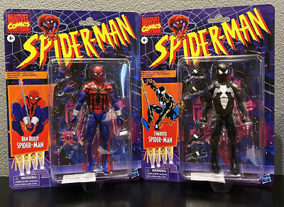 SPIDER-MAN Marvel Legends Retro Lot Ben Reilly Symbiote Spiderman 