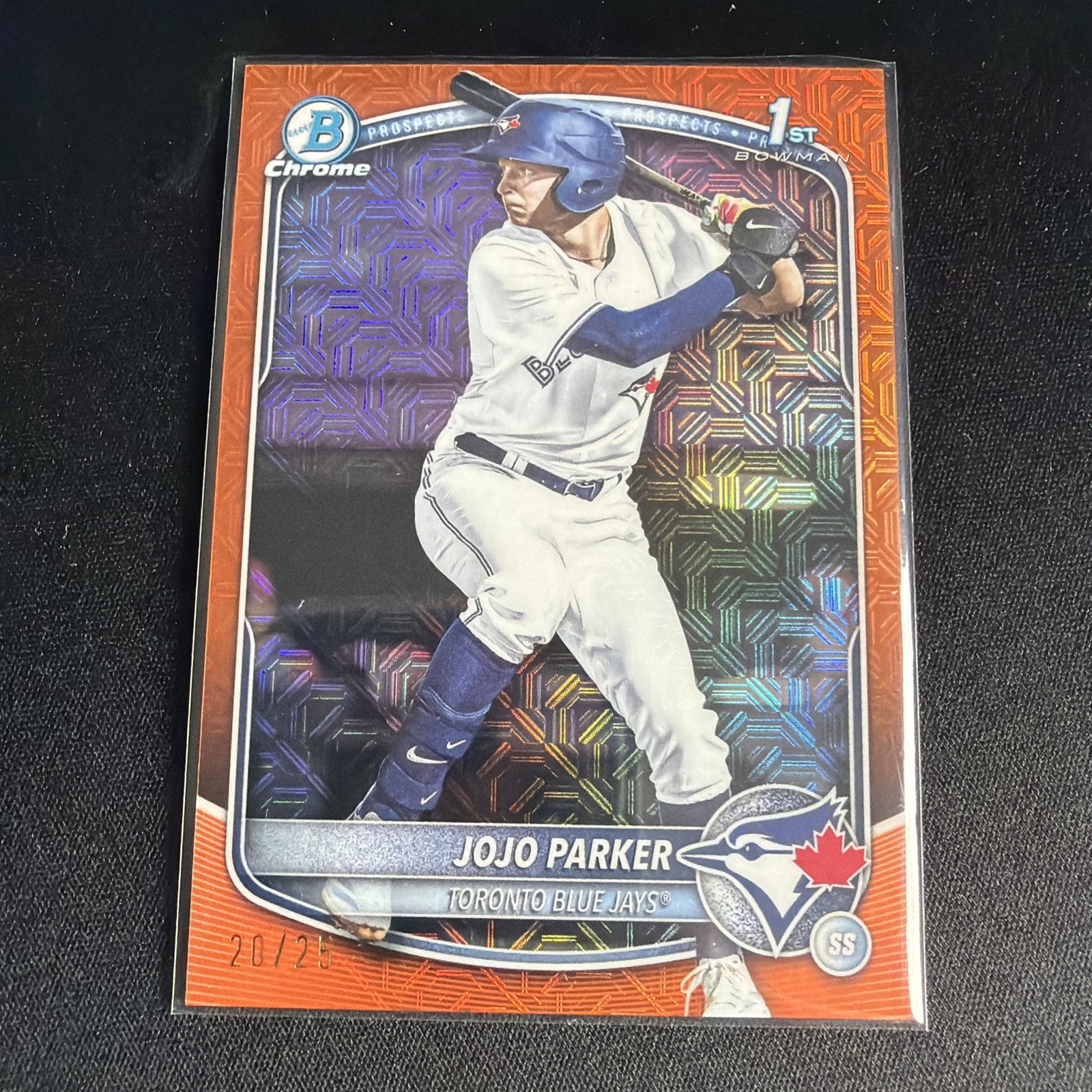 2025 Bowman Draft Jojo Parker BDC-8 1st Bowman Orange Mojo Refractor /25