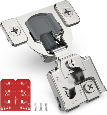 50 Pack Soft Close Concealed Hinges for Kitchen Cabinets - Satin Nickel Finish