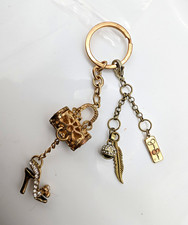Jessica Simpson Gold Tone Charm Key Chain High Heel Rhinestone Women Fashion