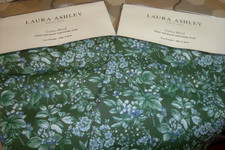 NWT Laura Ashley 4 pc Curtain Panels Bramble floral Cotton blend Green 84" lg