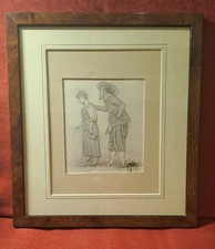 Disegno Antico. Disegno metà '800, recante sigla;cm cornice 24x27;disegno 10x12