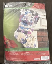 Bucilla 86653 Arctic Santa Felt Christmas Stocking Kit 18" NEW 2015