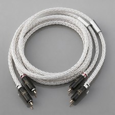 Pair 6AG Silver Plated OCC Copper Wire HiFi Audio RCA Signal Interconnect Cable