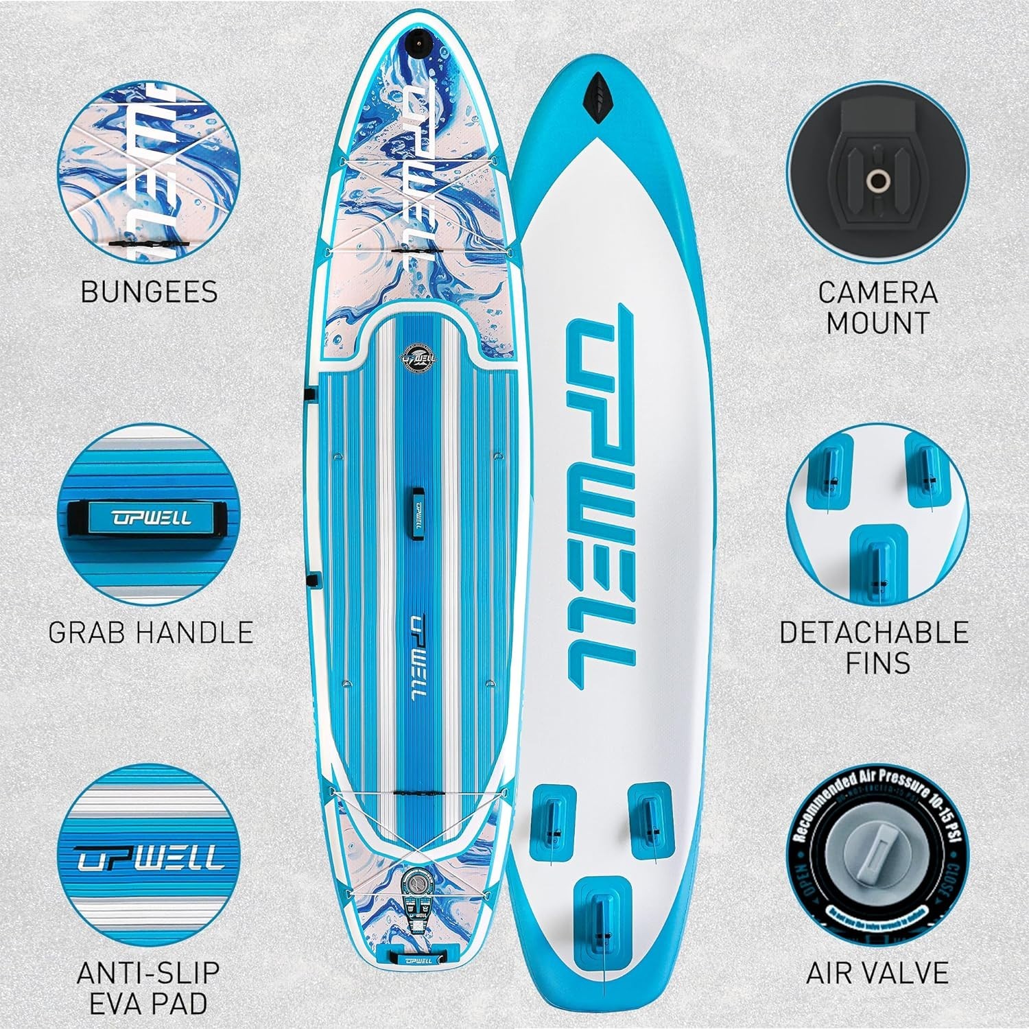 11’2”x33”x6” Inflatable Stand Up Paddle Board with SUP Accessories