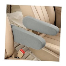 2PCS Cloth Fabric Car Armrest Covers for Front Seat Gray
