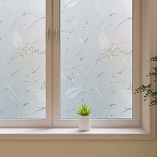 Frosted Privacy Glass Window Film, Vinyl Decorative Window Decals, Static