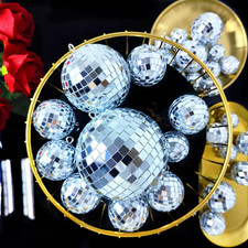 54 Pcs Mini Silver Disco Balls - Hanging Mirror Ornaments for Party, Wedding,...
