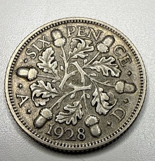 1928 Great Britain Silver Sixpence ME85