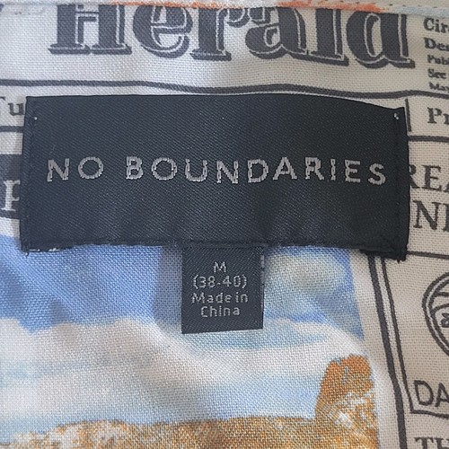 No Boundaries Route 66 Button Down Shirt Mens Medium Short Sleeve - Picture 3 of 10