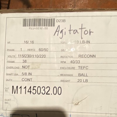 LEESON M1145032.00 Gearmotor 16 HP TEFC 43:1 5/8'' Shaft 115/230/110/220V