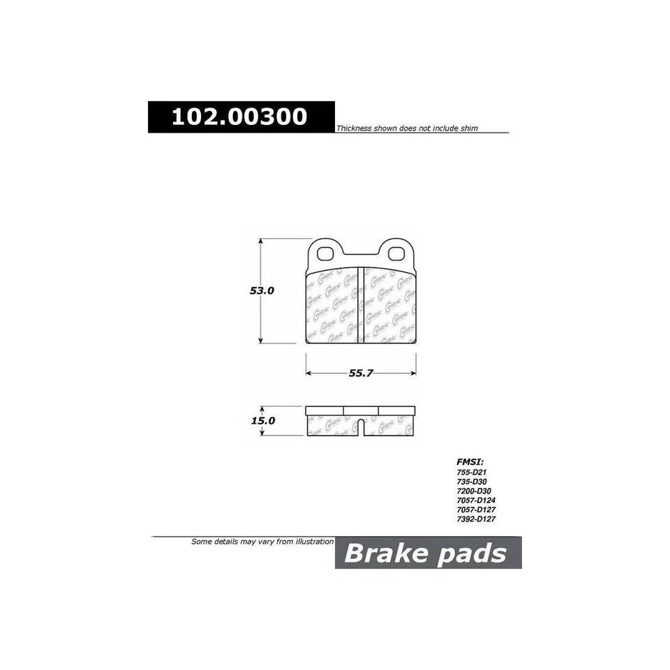 Rear Centric OE Brake Pads and Rotors Brake Kit For 1969-1974 1976-1980 Saab 99 - Image 4 of 4