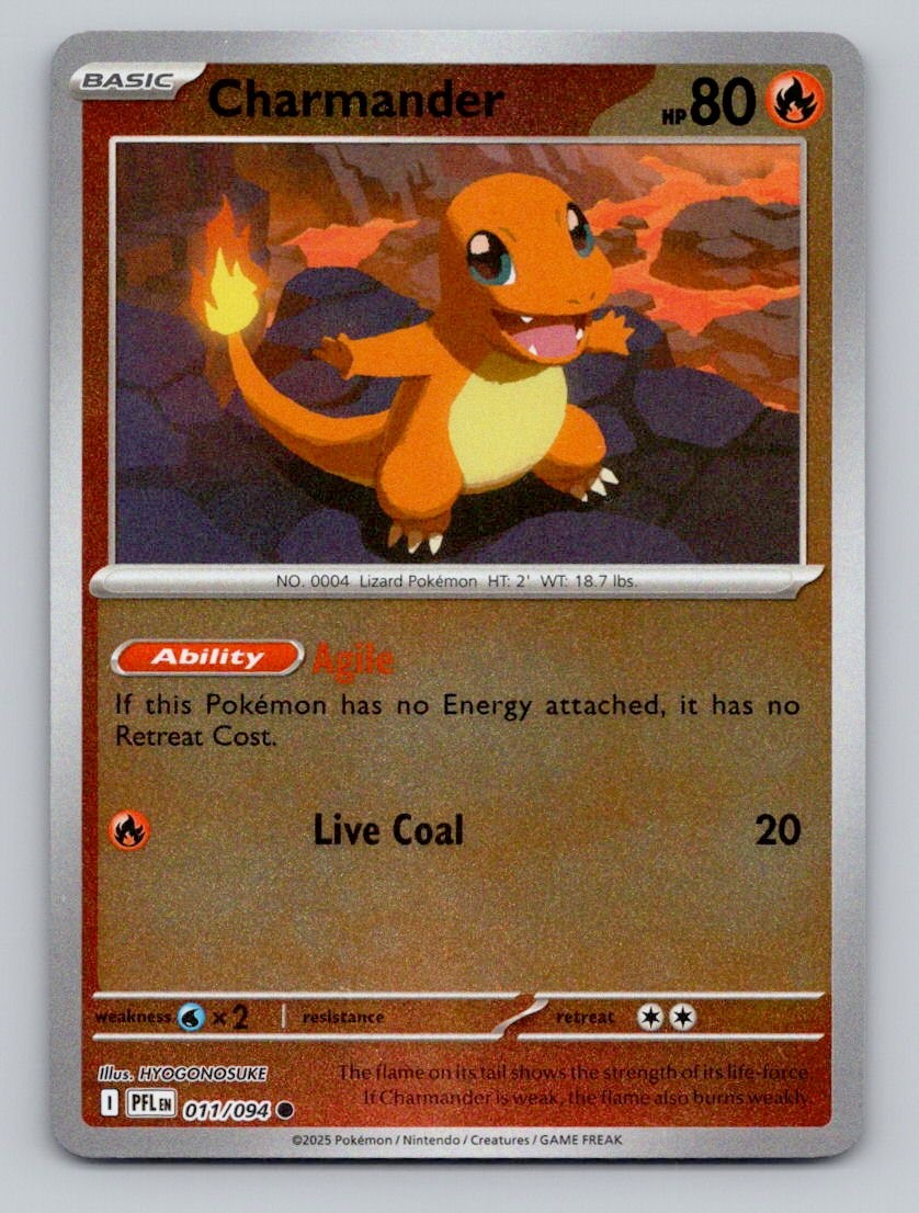 Reverse Holo Charmander 011/094 Common Phantasmal Flames Pokemon