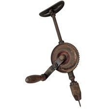 Vintage Millers Falls Bit Brace Hand Crank Drill Tool Antique Gear Red Black