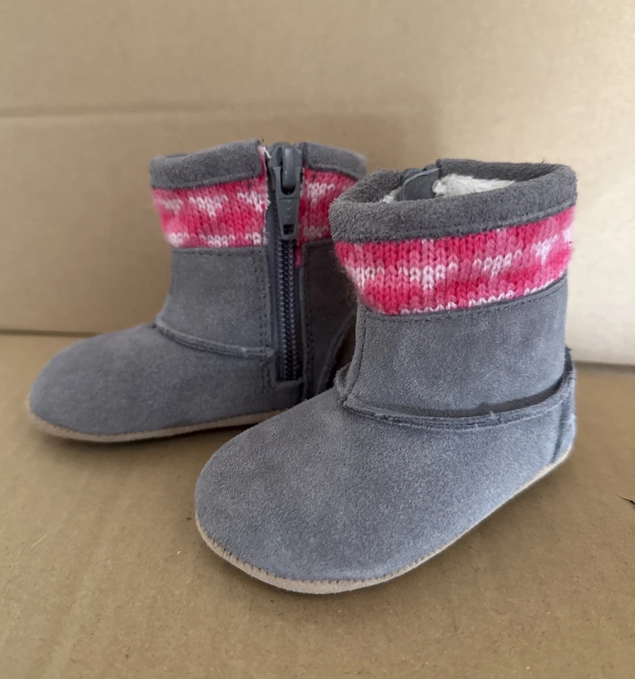 Robeez Zapatos Botines Niñas Gris Rosa 2 Mini Shoez Foto 2 de 4