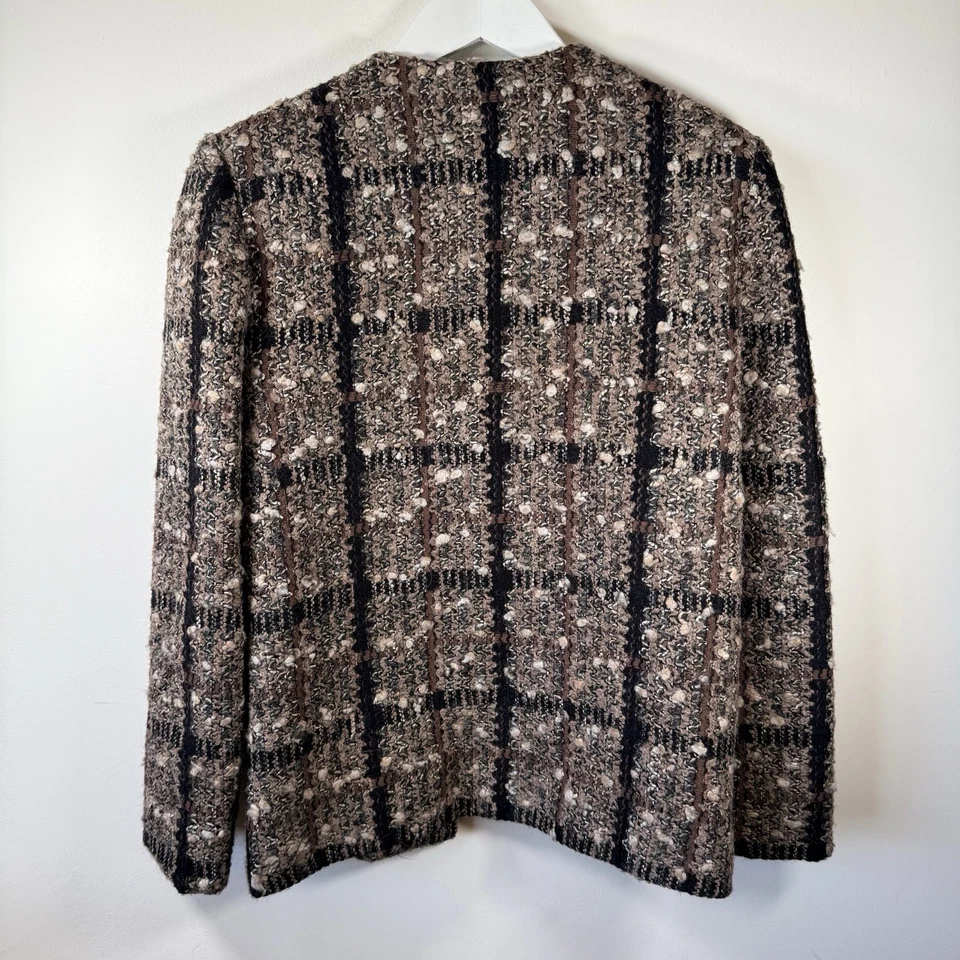 Chaqueta Blazer Castleberry Vintage Tweed a Cuadros Para Mujer Talla 10 Mezcla de Lana con Almohadillas Foto 2 de 4
