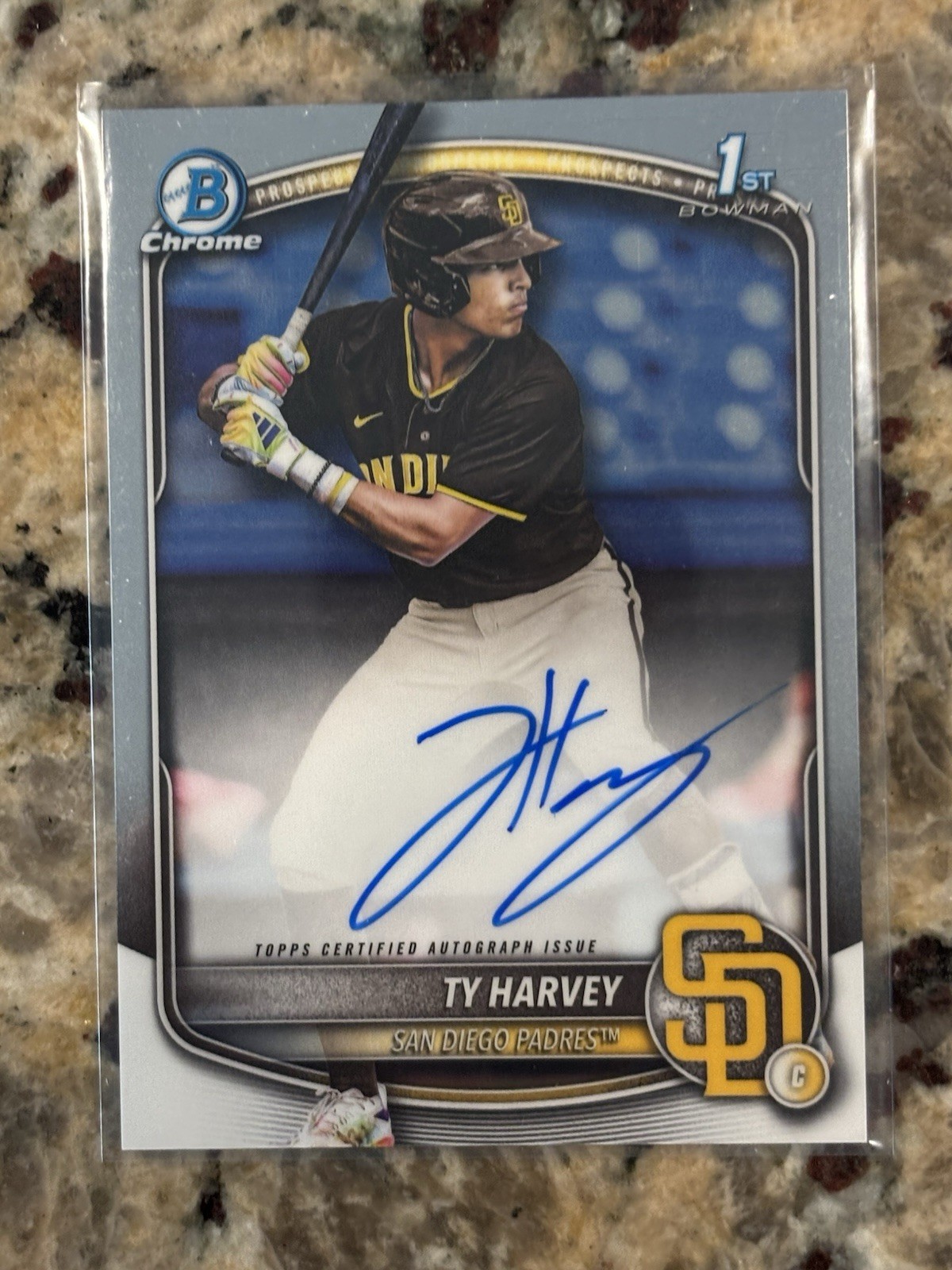 2025 Bowman Draft - Chrome Prospect Autographs Ty Harvey #CPA-TH (AU, RC)