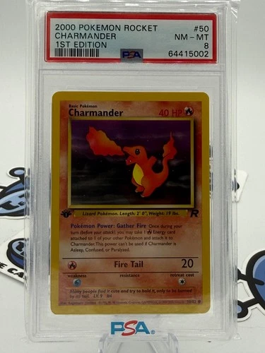 2000 Pokemon Rocket Charmander 1st Edition PSA 8 #50/82