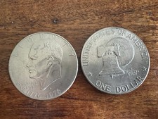 2 M&uuml;nzen je 1 Dollar Eisenhower 1776-1976 United States of America
