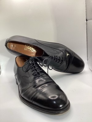 $1,495 SALVATORE FERRAGAMO - ''TRAMEZZA'' Black PREMIUM Oxford - 10.5