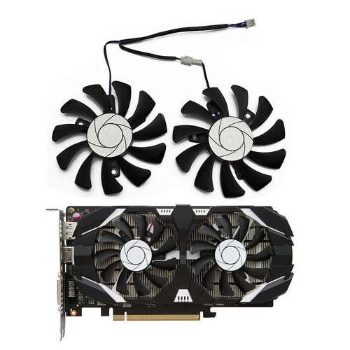 HA8010H12F-Z 75MM 2Pin GTX1050Ti GPU Cooler DUAL Fan for GTX9688 - Afbeelding 4 van 7