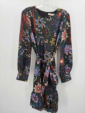 Pre-Owned Tory Burch Green Size 8 Floral Knee Length Long Sleeve Dress